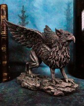 Gothic Stoic Royal Winged Griffin Gargoyle Statue 5.5&quot; Long Gryphon Figu... - $27.99
