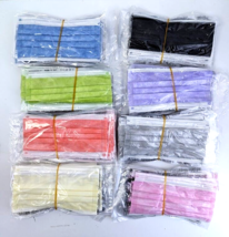 80pcs Individually Wrapped 3-Ply Disposable Face Mask 8 colors 80 facema... - £8.75 GBP