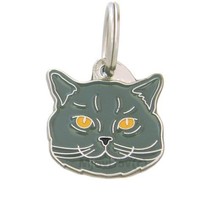 Cat ID Tag British shorthair, Personalized, Engraved, Handmade, Key chain, Charm - £16.25 GBP+