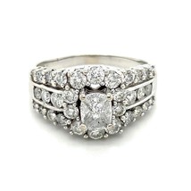 1 ct Diamond Engagement Ring REAL Solid 14 k White Gold 6.8 g Size 9.75 - £1,801.74 GBP