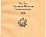 University of Michigan Catalog Summer Session 1932 Ann Arbor  - £23.71 GBP