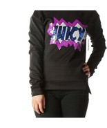 Juicy Couture Sequin &quot;Juicy!&quot; Logo Black Scuba Sweatshirt Women&#39;s Top Si... - £11.59 GBP