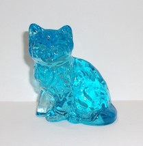 Mosser Glass Buffett Blue Persian Cat Kitten Figurine Made In USA - £16.68 GBP