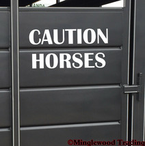 CAUTION HORSES Vinyl Sticker - Horse Truck Trailer Farm Dressage Barn Stable - £5.86 GBP+