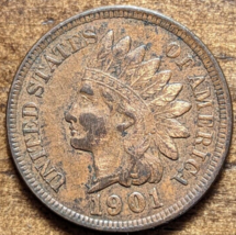 1901 Indian Head Cent Penny XF Extra Fine Plus - Diamonds Nice Patina - $14.91