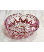 Vintage Ruby Flash Glass Ash Tray 13-b - $643.06 MXN