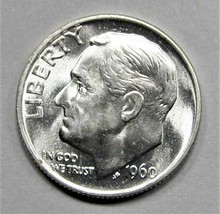 1960-P Roosevelt Dime GEM UNC Full Torch Coin AD548 - £14.47 GBP