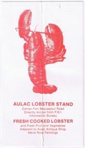 Advertising Card Aulac Lobster Stand Near PEI Information Bureau - $4.94