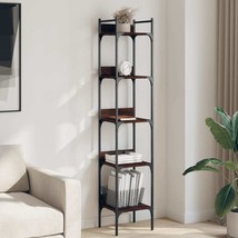 Bookshelf 5-Tier Brown Oak 35x30x174 cm Engineered Wood - £39.21 GBP