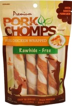 Pork Chomps Premium Real Chicken Wrapped Twists Large - 4 count - £9.45 GBP