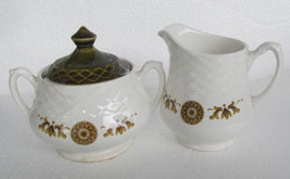 Circa 1800&#39;s Vintage Enoch Wedgwood Tunstall Pottery Original Creamer &amp; Sugar Bo - £31.55 GBP