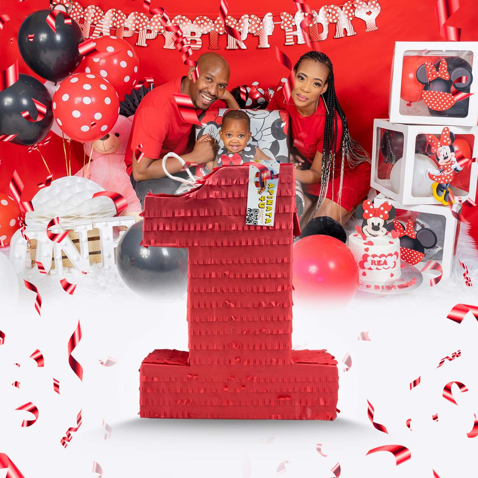 APINATA4U Number One Pi??ata - Colorful First Birthday Party Centerpiece
