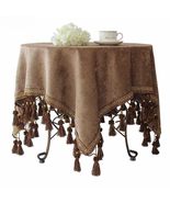 Luxury Style Cotton Linen Tablecloth, Square Rustic Decorative Table Cov... - $279.49 CAD