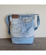 Large Jeans Travel bag, shopping jeans bag with pockets and magnetic button - $75.00