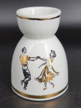 Vintage Porcelain Egg Cup 3 1/5&quot; Hand Painted Signed Jenny Low Dancing Couple - £6.07 GBP
