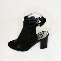 Sam Edelman Perforated Black Leather Open Toe Emme Booties Sandals 6.5 - £43.93 GBP