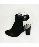 Sam Edelman Perforated Black Leather Open Toe Emme Booties Sandals 6.5 - $75.63 CAD