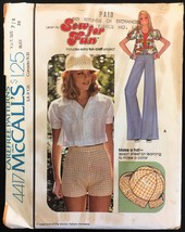 Uncut 1970s Size 7 8 B 29 Teens Hat Shorts Wide Leg Pants McCalls 4417 P... - £5.57 GBP