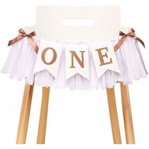 1st Highchair Banner Rose Gold Blush White First Birthday - £5.60 GBP