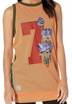 NWT Puma X Sue Tsai Women&#39;s Orange Jewel Neck Sleeveless Mesh Mini Dress Size S - £15.54 GBP
