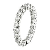 CZ by Kenneth Jay Lane Rhodium Silver 6cttw Infinity Ring Sz 7 NWT - £42.43 GBP