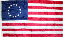 Betsy Ross Embroidered Flag 3x5ft 210D Nylon Bunting USA Fabric US 13 Stars 1776 - £28.36 GBP
