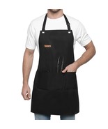 Chef Apron 100% Polyester, Adjustable, Professional, Kitchen, BBQ &amp; Gril... - $15.88