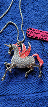 New Betsey Johnson Necklace Unicorn Multicolor Rhinestone Collectible Decorative - £11.91 GBP