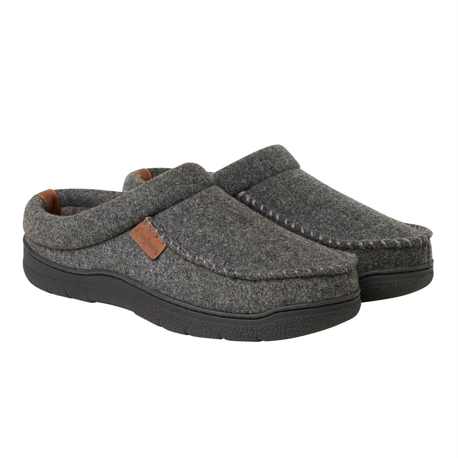 Dearfoams Mens Gray Slippers Clog Shoe Indoor Outdoor Memory Foam Size S... - $9.89