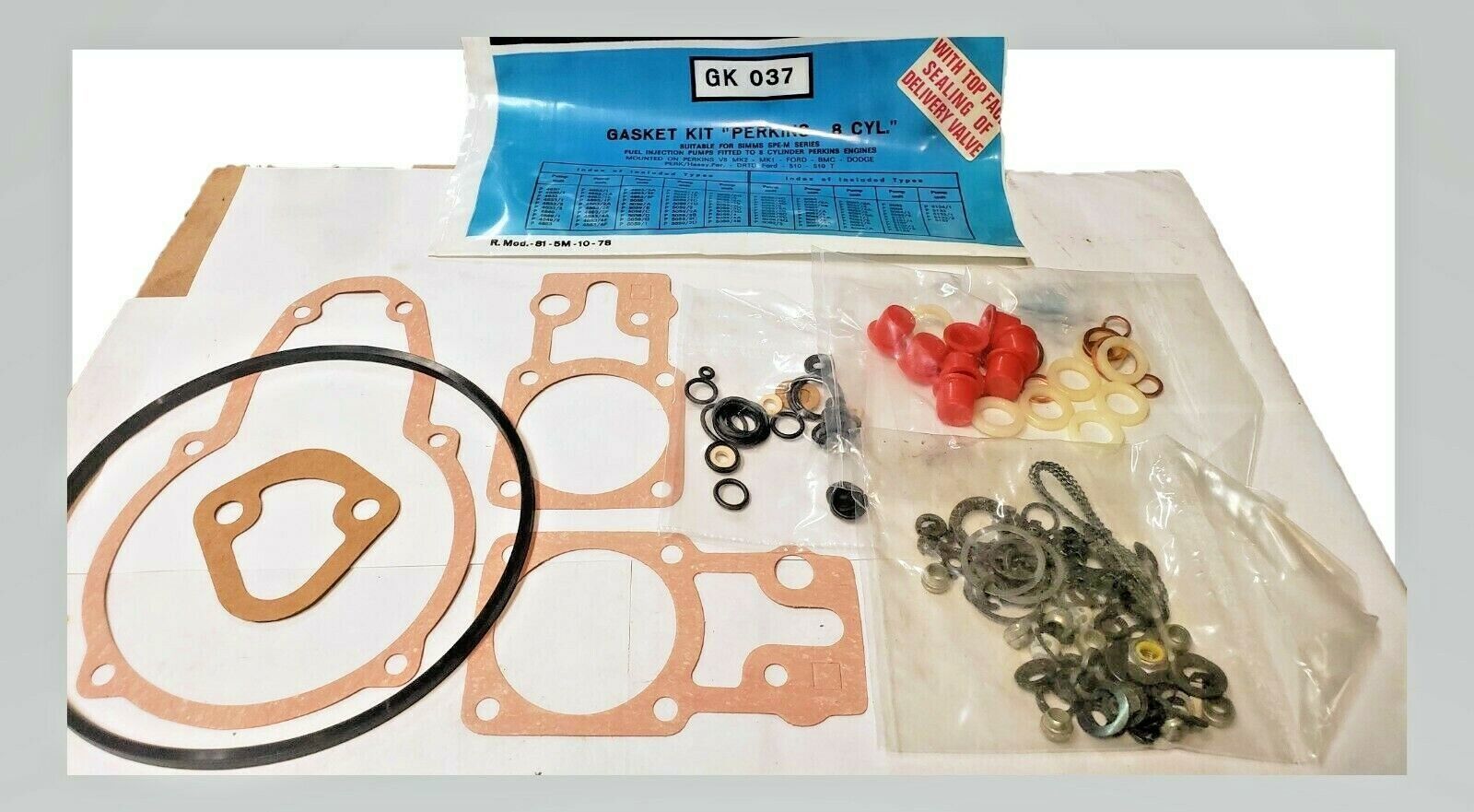 8 Cylinder Lucas Simms SPGE 8M - GK037 Gasket Kit w/Top Facing Valve Sea... - $24.75
