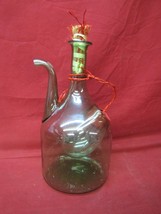 Vintage Italian Hand Blown Green Glass Wine Cooler w/ Ice Chamber - $39.59