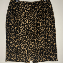 Talbots womens faux fur wool blend animal print pencil skirt lined size 10 - £22.68 GBP