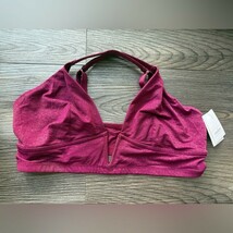 NWT Auden Burgundy Gold Glitter V Neck Bralette XL 38DD-40D - $14.00