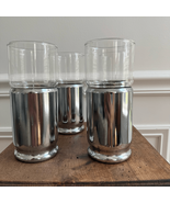 4 Hellerware Silver Atomic Age MCM Vintage Chromium Highball Glasses 6&quot; ... - $46.80
