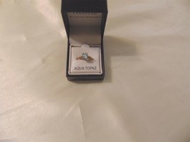 Victoria Townsend 18k Gold/SS Plated Aqua Topaz size 7 Ring J108 $60 - £45.29 GBP