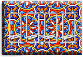 Mexican Talavera Tile Look 4 Gfci Light Switch Plate Kitchen Folk Art Room Decor - £17.57 GBP