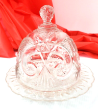 Glass Dish with Lid Decorative  Bowl Crystal Covered - £6.28 GBP
