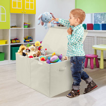 Sorbus Collapsible Toy Chest with Flip-Top Lid Large - Beige - £41.43 GBP