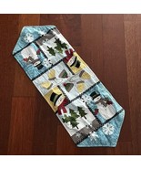 Trim A Home Christmas Table Runner 13&quot; x 36&quot; 100% Cotton Snowman Winter ... - £9.93 GBP