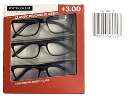 Design Optics By F.G Cole Classic Reading Glasses+3.00 3-PACK #1618413 OPEN BOX - £10.91 GBP