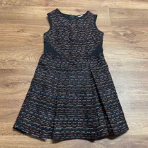 KC Parker Hartstrings Girls Black Red Blue Tweed Dress Fit Flare Size 7 Pleated - £15.03 GBP