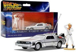 Back to the Future - Delorean &amp; Doc Brown Figure 1:36 Die-Cast Model by ... - $818.91 MXN