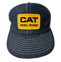 Vtg CAT Diesel Power Snapback Hat Caterpillar Mesh Patch Louisville Blue... - $39.55