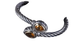 14k/Sterling Italian designer clamper bracelet - £237.39 GBP