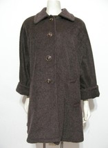 CASOR Brown Mohair &amp; Alpaca Wool Oversized Swing Coat Size 40 Italy US 1... - £102.56 GBP
