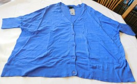 Lane Bryant Women&#39;s Ladies Short Sleeve Cardigan Sweater Size Variations Blue - £26.32 GBP