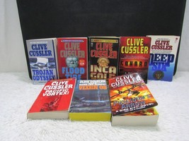 Lot of 8 Clive Cussler Paperback Bks, Dirk Pitt Novels Trojan Odyssey, Flood... - £14.11 GBP