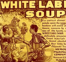 White Label Soup 1897 Advertisement Victorian Fit For Queen Food Armour ... - £15.66 GBP