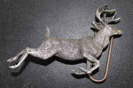 Pewter leaping deer belt buckle- NEW - £15.63 GBP