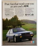 1987 Print Ad The &#39;87 Chrysler-Plymouth Dodge Colt from Mitsubishi - £9.51 GBP